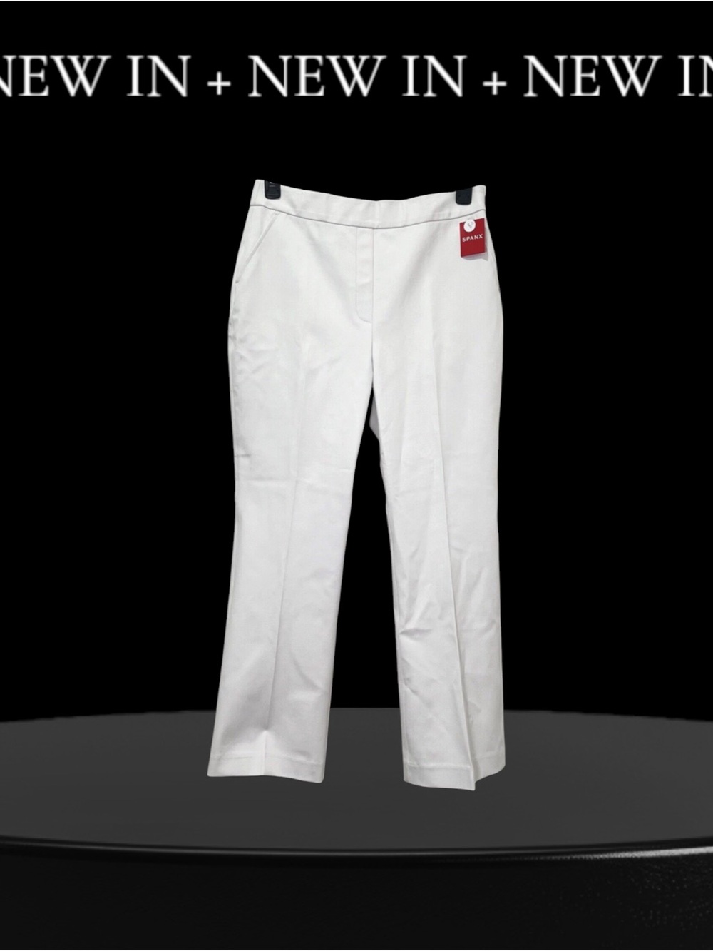 NWT Spanx Pants Womens Medium Chic White Kick Flare Pull On Stretchy  Dressy